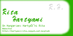 rita hartyani business card